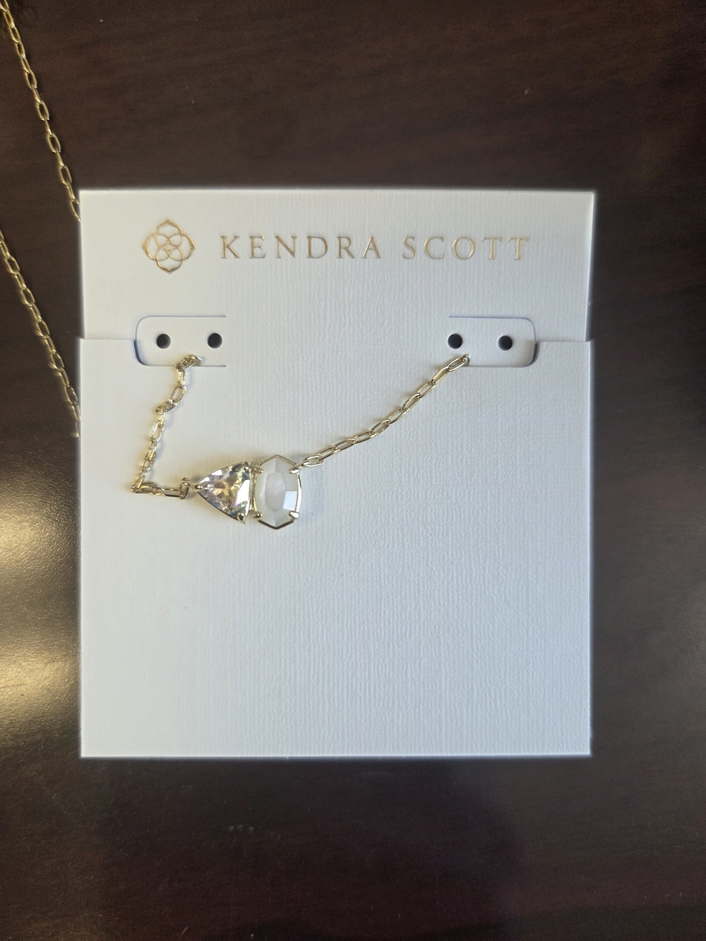 Kendra Scott Tatum Gold Necklace with Clear Crystal Pendant - Picture 3 of 3
